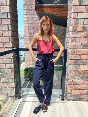 PANTALON LINO AZUL