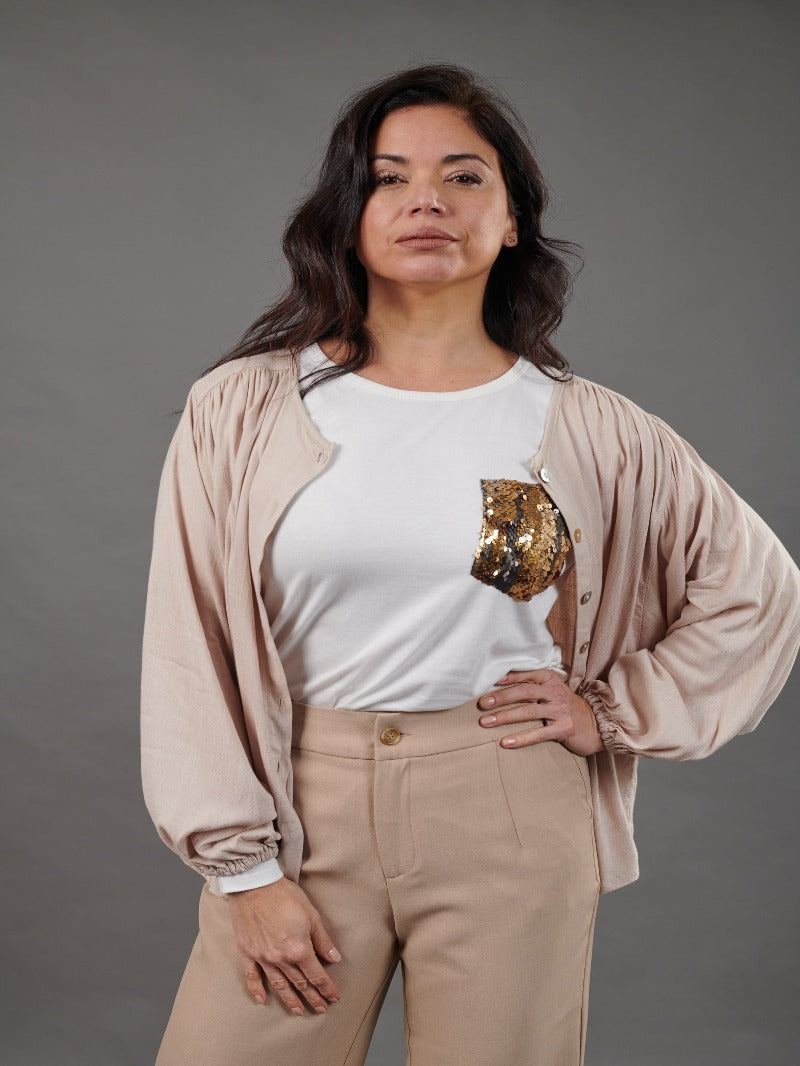 POLO POCKET LENTEJUELAS